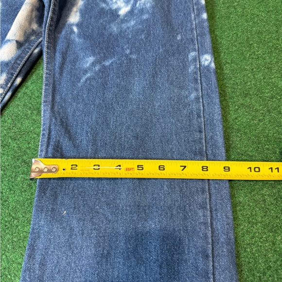 VTG 70s INSANE Lee Rider Talon Zip Slim Straight Bleached 26x34 Med Wash Jeans - Picture 9 of 10